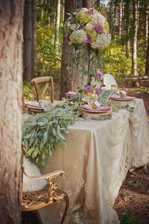 decoration table mariage theme bois 